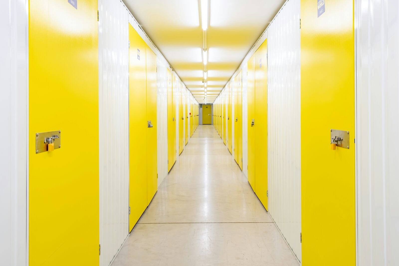 Interior hallway of self storage units at Herk's Hangar in Dayton, Ohio